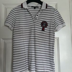 AUTH. GUCCI STRIPE COLLAR SHIRT UNISEX XS